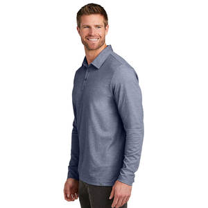 Polos de manga larga para hombre, mezcla de algodón con punta, cuello informal, ajuste clásico, Polo de negocios - Product Image 3