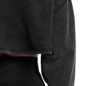 Mujeres Crop Top Hoodies 100% algodón polar de alta calidad de las mujeres recortadas sudaderas con capucha de manga larga lindo patrón impreso Crop Top - Product Image 4