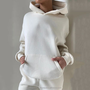 Short à capuche en relief décontracté 2 pièces pour femmes, logo personnalisé, vêtements de sport d'hiver, grande taille, respirant et adapté à la maternité - Product Image 3