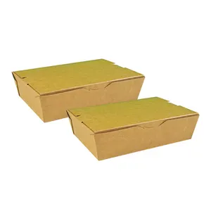 Hot Selling Kraft Paper Lunch Box with Large Size Ergonomic Design and Locking System To Ensuring Secure and Leak-proof