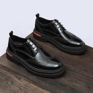 Chaussures Oxford en cuir de vachette pleine fleur avec talon amorti et design antidérapant, chaussures habillées pour hommes, chaussures en cuir - Product Image 1