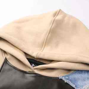 เสื้อฮู้ดดี้หนังแท้คุณภาพสูง 100% สำหรับฤดูหนาว คอตั้ง ทรงโอเวอร์ไซส์ ระบายอากาศได้ดี แบบสวมหัว ยูนิเซ็กซ์ สีพื้น พิมพ์ลายดิจิทัล - Product Image 2