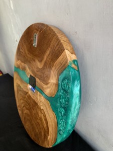 HORLOGE MURALE MODERNE 8 POUCES TECK BOIS RÉSINE - Product Image 4