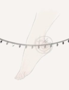 CUCOCUCA YFB A014 P Cavigliera regolabile alla moda in acciaio inossidabile placcato argento primavera/estate per uso quotidiano con spedizione in 48 ore in UE - Product Image 2