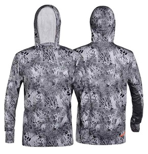 OEM ODM Outdoor Upf 50 Trajes de pesca para hombres Sudadera con capucha Ligero Cómodo Protección solar Camisa de pesca de manga larga de seda helada - Product Image 5