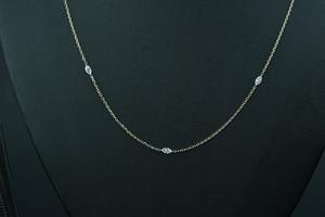 Collar de diamantes cultivados en laboratorio sintético de corte redondo de moda para mujer, oro rosa/plata/chapado en oro, certificado IGI - Product Image 3