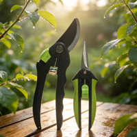 Ensemble de 2 sécateurs de jardin en acier SK5, ciseaux à cisaillement avec lames de précision pour fleurs, plantes et arbustes