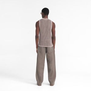 <b>Mens</b> <b>Baggy</b> Denim <b>Trousers</b> Wide Leg Relaxed Fit Durable Brown Rock Dirt Cashmere Modern Streetwear Everyday Jeans - Product Image 4