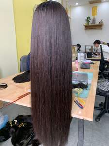 Perruques Remy vietnamiennes droites et faisceaux perruque avant naturelle et extensions de cheveux humains - Product Image 2