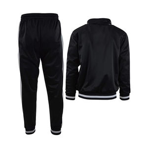 Conjunto cortavientos deportivo personalizado de 2 piezas para hombre, Sudadera con capucha y cremallera completa de poliéster, pantalones cortos de chándal personalizables sólidos impermeables - Product Image 2