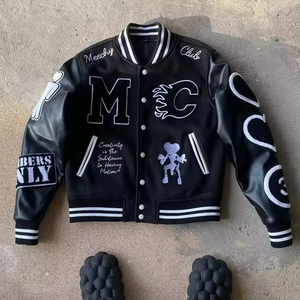 OEM Custom <b>Men's</b> Winter <b>Varsity</b> <b>Jacket</b> Waterproof Hooded Front Breathable Reversible Anti-UV College Baseball Letterman Stand - Product Image 2