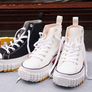 Nueva Tendencia 2025 Zapatillas de Lona de Caña Alta Retro con Suela Gruesa para Colegio Antideslizantes con Forro de Felpa Estilo Casual para Caminar Ga15 - Product Image 3