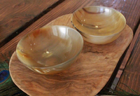 Bol en céramique de qualité artisanale, forme personnalisée, corne de buffle naturelle, utilisation en camping, résistant à la chaleur, écologique