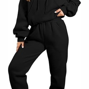 Conjuntos de chándal con capucha para mujer de calidad profesional Ropa estampada de peso pesado con pantalón Características de talla grande - Product Image 5