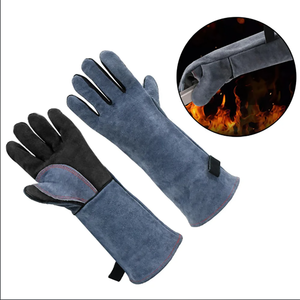 Guantes de soldador MIG de tela de algodón FR extendidos, guantes de seguridad resistentes al fuego antiescaldado aislados para extinción de incendios personalizados - Product Image 2