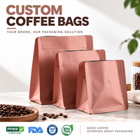 Impression personnalisée 4oz 8oz 16oz Bolsas Para Cafe pochette en plastique de feuille d'aluminium gousset latéral sacs d'emballage de grains de café avec valve