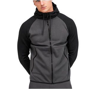 Sweat à capuche zippé et pantalon de survêtement évasé avec logo personnalisé Ensemble de survêtements Tech Windproof pour le jogging d'hiver - Product Image 3
