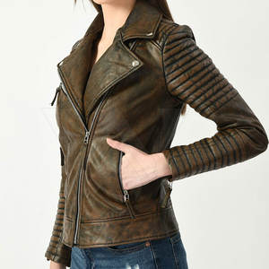 Veste en cuir pour femmes de qualité supérieure OEM Vente en gros Veste en cuir durable de haute qualité fabriquée sur mesure pour tous les jours - Product Image 2