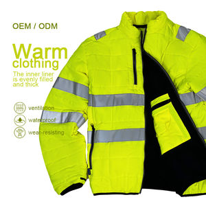 Chaqueta de Seguridad Reflectante de Alta Visibilidad para Construcción, Impermeable, Aislante para Invierno, con Bordado, Suministro de Fábrica - Product Image 4