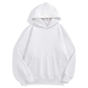 Heavy 100% Cotton Drop Shoulder Pullover Hoodie con bolsillo Grueso Versión suelta Winter Couple Hoodie - Product Image 5