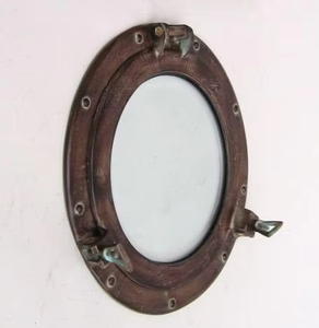 Ojo de buey náutico de cristal de 12 pulgadas antiguo náutico marítimo ojo de buey antiguo espejo de Metal vidrio barco decoración del hogar espejo redondo regalo - Product Image 5