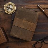 Diario de Cuero Genuino Hecho a Mano, Estilo Vintage, con Tapas Duras, Papeles con Bordes Decorativos, Encuadernación en Espiral, 240 Páginas, para Escribir y Dibujar, Regalo