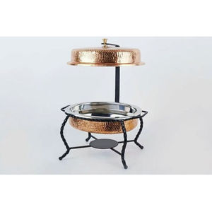 Plato de frotamiento de decoración de comedor de artículos de servicio cuadrado de diseño elegante hecho de acero inoxidable con plato de frotamiento de acabado de cobre antiguo - Product Image 6