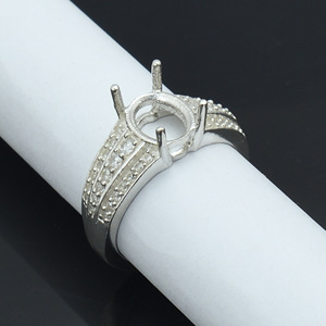 Cubic Zirconia 925 Sterling Silver Fine Jewelry DIY Semi Mount Rings avec Prong Setting 7x9mm Oval Cut Engagement Orfèvre - Product Image 6