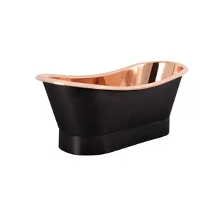 Model pembaruan warna hitam dari bak mandi tembaga dibuat oleh tangan pengrajin terbaik untuk mengubah pengalaman mandi Anda