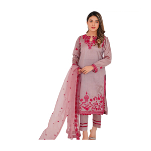 Robe de soirée d'été fantaisie salwar kameez brodée de haute qualité/dernière conception robe de soirée pakistanaise - Product Image 4