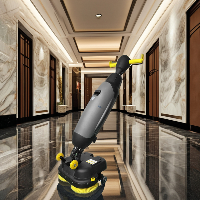 Free Shipping Hospital Micro Automatic Walk Behind Floor Scrubber Industrial Cordless Warehouse Floor Scrubber