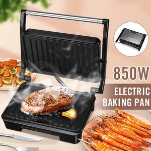 Grill électrique compact 850W antiadhésif avec plaque amovible en PTFE, utilisation intérieure/extérieure pour barbecue domestique - Product Image 3