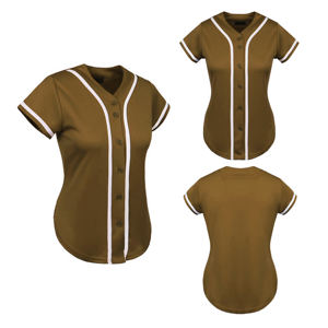 Camiseta de béisbol y softbol con logotipo bordado personalizado para mujer, camisetas deportivas con botones de poliéster transpirable - Product Image 4