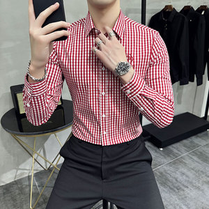 Fashion High Quality Men Long Sleeve <strong>Black</strong> <strong>and</strong> <strong>White</strong> <strong>Check</strong> Casual Work <strong>Shirt</strong> 1059 - Product Image 5