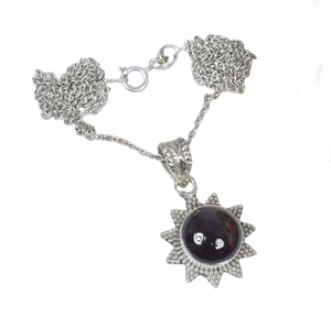 925เงินสเตอร์ลิงชุบทองพลอยนิลสีดำเป็นของขวัญแต่งงานที่สมบูรณ์แบบสำหรับความรักจี้ดีไซน์ที่ดีที่สุดพร้อมตราประทับ925 - Product Image 1