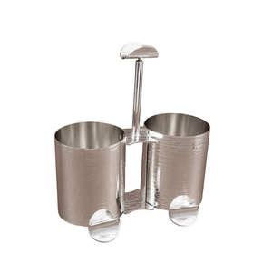 Tazón de Servir Doble de Metal Hecho a Mano, Moderno y de Lujo, con Elegante Diseño de Hojas en el Asa, para Frutos Secos, Dulces, Dátiles y Salsas - Uso en el Hogar y Restaurantes - Product Image 2