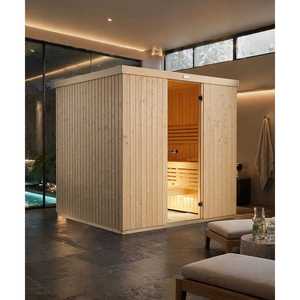 ห้องซาวน่าแบบดั้งเดิม Alder Aspen สำหรับ 6-8 คน ประตูกระจกพรีเมียม 9kW ระบบไอน้ำแห้ง สำหรับใช้ในบ้านเพื่อการผ่อนคลาย รับประกัน 1 ปี - Product Image 2