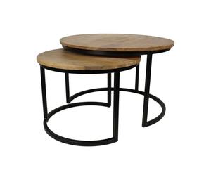 ชุดโต๊ะกาแฟไม้สไตล์อุตสาหกรรมที่ทันสมัย2ชุดโต๊ะสไตล์นอร์ดิกที่เรียบง่ายสำหรับรับประทานอาหารบ้านเฟอร์นิเจอร์ห้องนั่งเล่น - Product Image 2