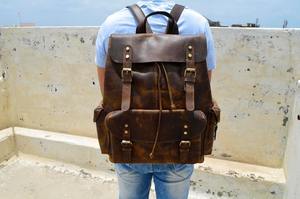 LEATHER BACKPACK for <b>Men</b> Travel Rucksack Male Genuine Daily <b>Bag</b> Pack Custom Engraved Vintage School Office Laptop <b>Shoulder</b> <b>Bag</b> - Product Image 2
