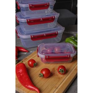 Conteneur alimentaire rectangulaire en PP de 900 ml, hermétique, durable, avec couvercle à verrouillage coloré, compatible micro-ondes, empilable, pour le stockage des repas dans la cuisine - Product Image 5