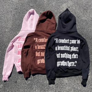 OEM Custom Men's Hoodies 450GSM 100% Cotton Streetwear 3D Embroidered <b>Zipper</b>-Up Style with Solid Pattern for Puff Print - Product Image 5