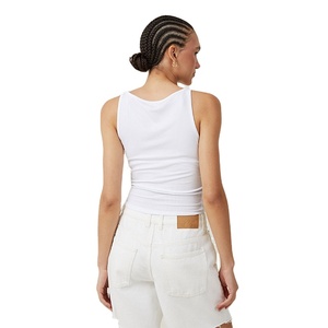 Ropa de verano de alta calidad ligera 240 Gsm transpirable Slim Fit corto al por mayor personalizado liso moda mujeres camisetas sin mangas - Product Image 4