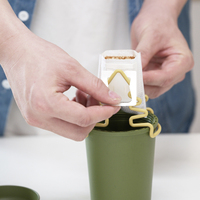 Support de filtre à café et thé en plastique PP, forme cône de pin, vert kaki, anti-fuite, capacité 350 ml, pour voyage