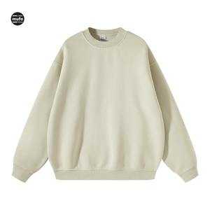 Sudadera de algodón 100% de alta calidad con cuello redondo, patrón sólido bordado, lavado ácido, técnicas lavadas a la piedra, teñido liso para uso en invierno - Product Image 1