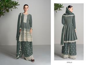 Costume pakistanais en soie organza lourde de haute qualité avec séquence de broderie pour vêtements de fête fourni par le fabricant indien - Product Image 2