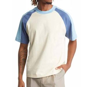 100% algodón Hip Hop contraste Color hombres Ropa Camisetas manga corta verano Streetwear Casual camiseta en blanco para hombres 2025 - Product Image 3