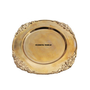 Plato de Presentación Redondo de Latón Vintage, de Diseño Lujoso, Nuevo, Clásico, Elegante, de Metal, para Chocolate - Product Image 3