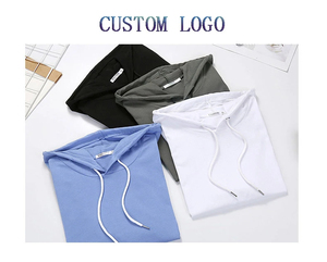 New Style Customized Logo Hooded T-Shirts Casual Wear Best Price Men Hooded Wholesale Rate Short Sleeve Hooded Men's T-shirts - Product Image 3