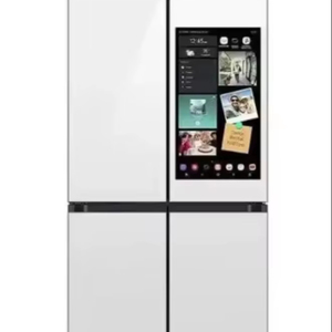 Bespoke AI 4-Door Flex Refrigerator with a 32" Family Hub+ touchscreen in white glass - Product Image 1