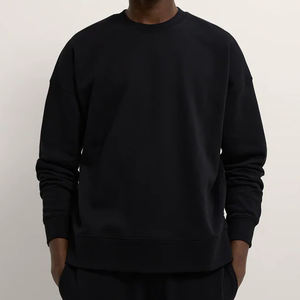 Sudaderas con capucha y sudaderas para hombre cuello redondo liso personalizado algodón Terry polar sudadera tela negro unisex sudaderas con capucha - Product Image 1